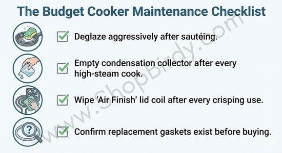 This is a practical, actionable visual summarising key maintenance advice.